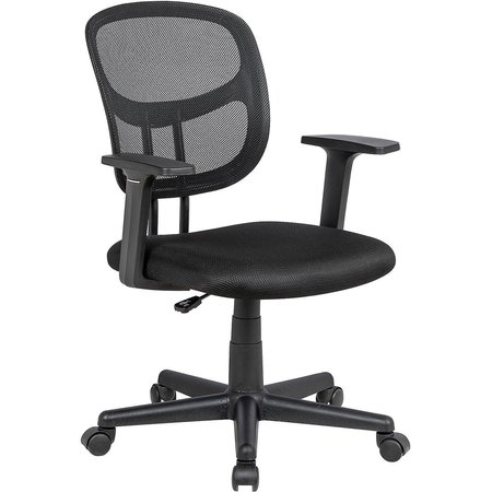 GLOBAL INDUSTRIAL Mesh Back Office Chair with Lumbar Support, Fabric Seat, Black 695968